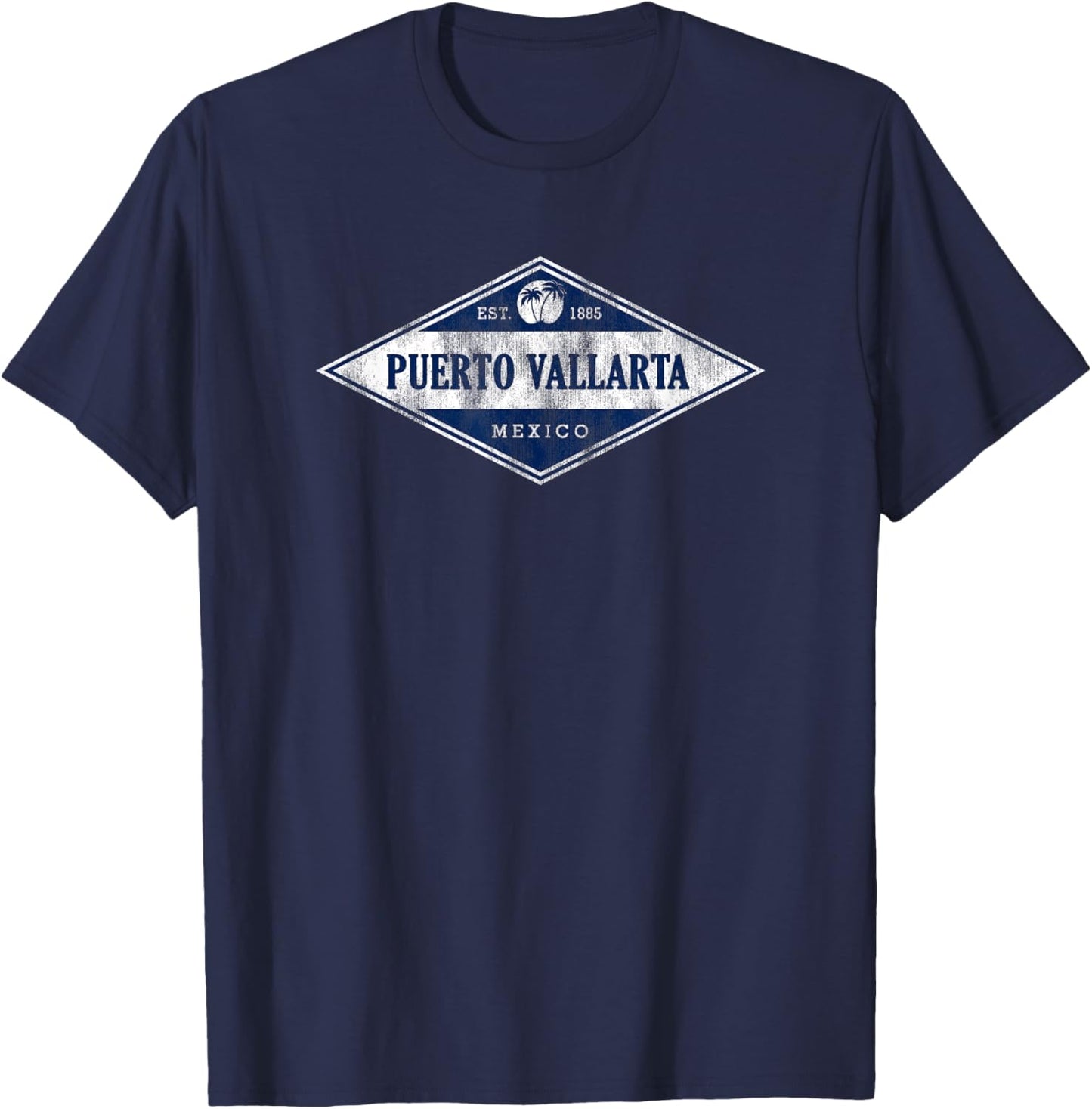Puerto Vallarta Mexico Retro Badge Souvenir T-Shirt - T-Shirt | Navy