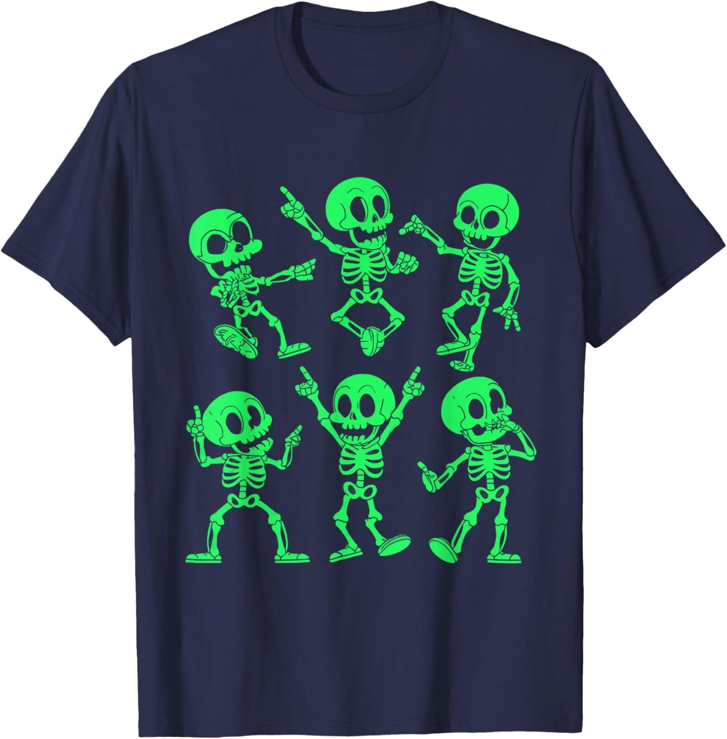 Dancing Skeletons Dance Challenge Girl Boys Kids Halloween T-Shirt - T-Shirt | Navy