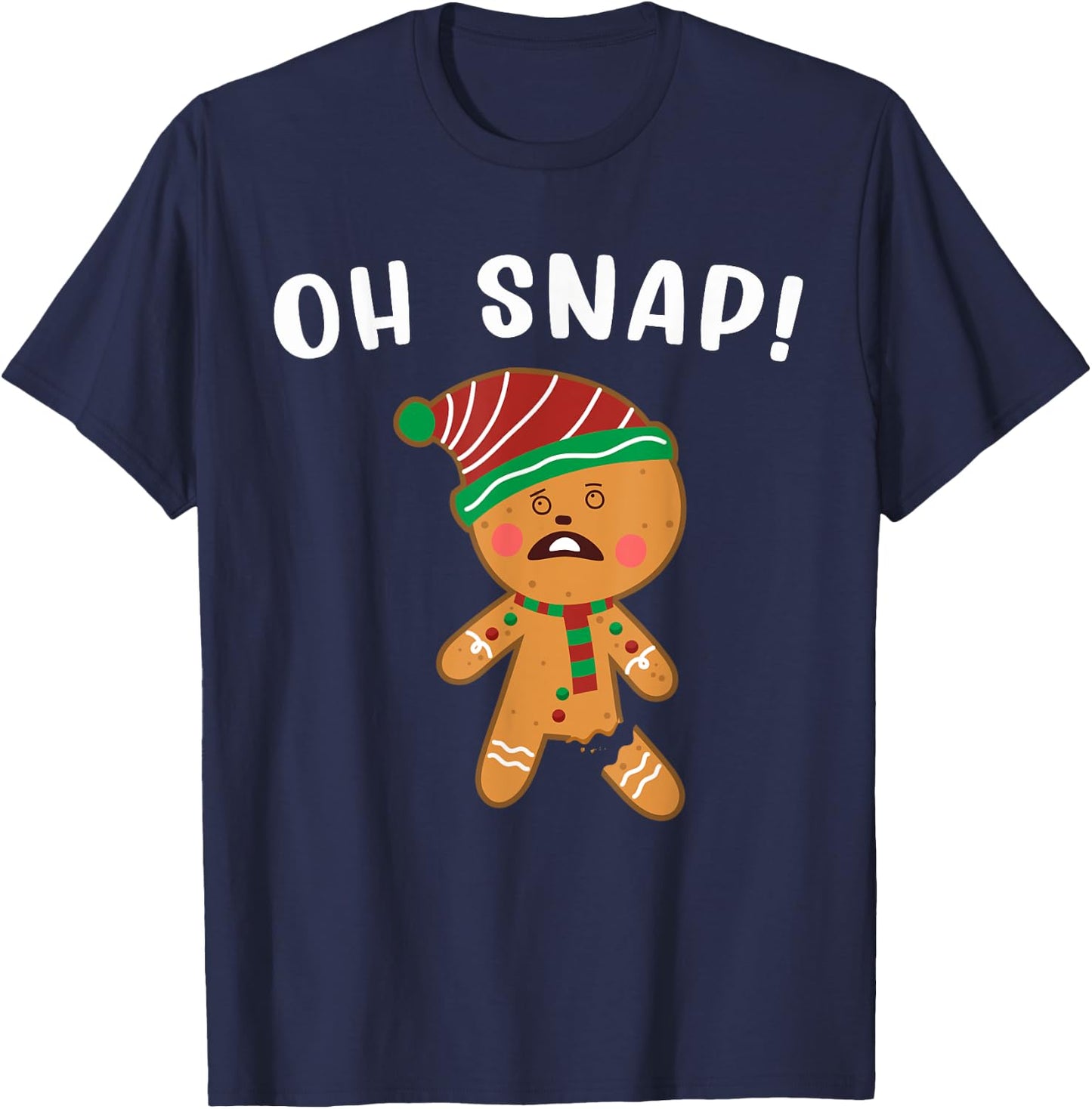 Gingerbread Man Oh Snap Christmas Funny Cookie Baking Gift T-Shirt - T-Shirt | Navy