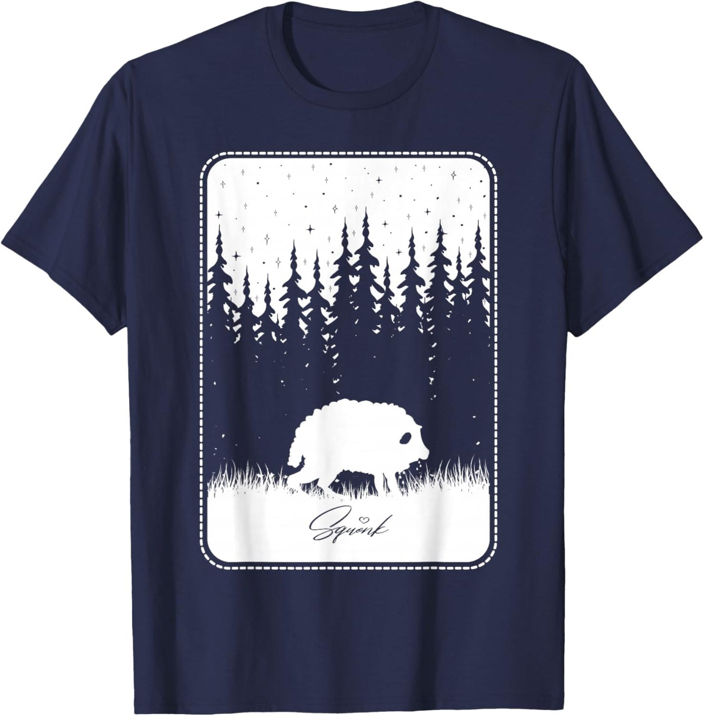 Cryptid Squonk Starry Night Folklore Creature Cryptozoology T-Shirt - T-Shirt | Navy