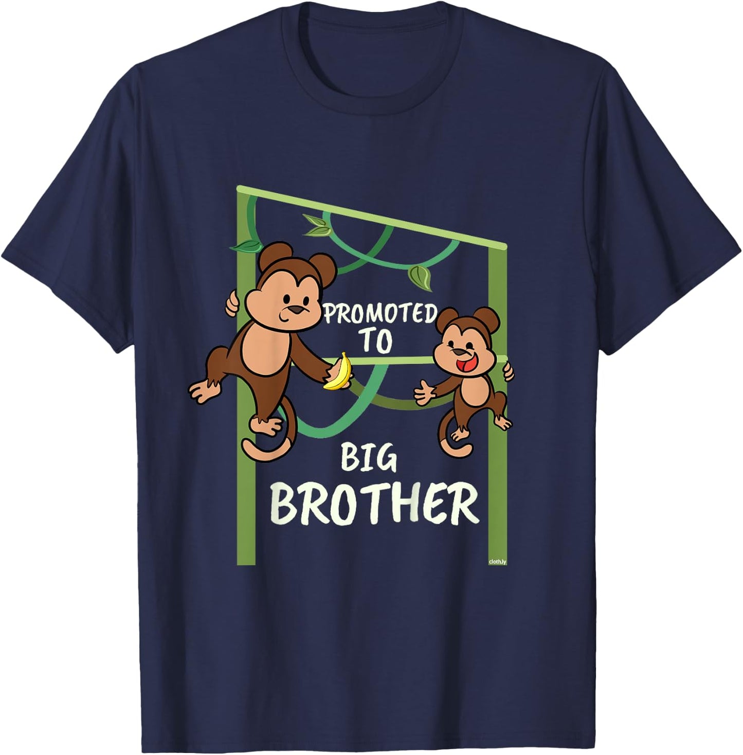 Kids Promoted to Big Brother Shirt Monkey Brothers T-Shirt - T-Shirt | Navy