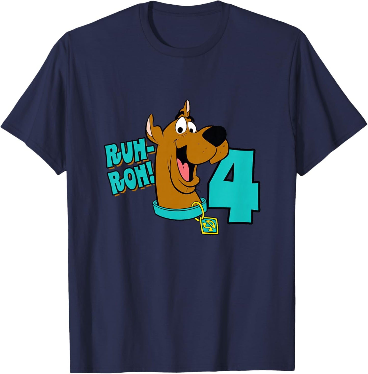 Kids Scooby-Doo 4th Birthday Ruh-Roh! I'm 4! T-Shirt - T-Shirt | Navy