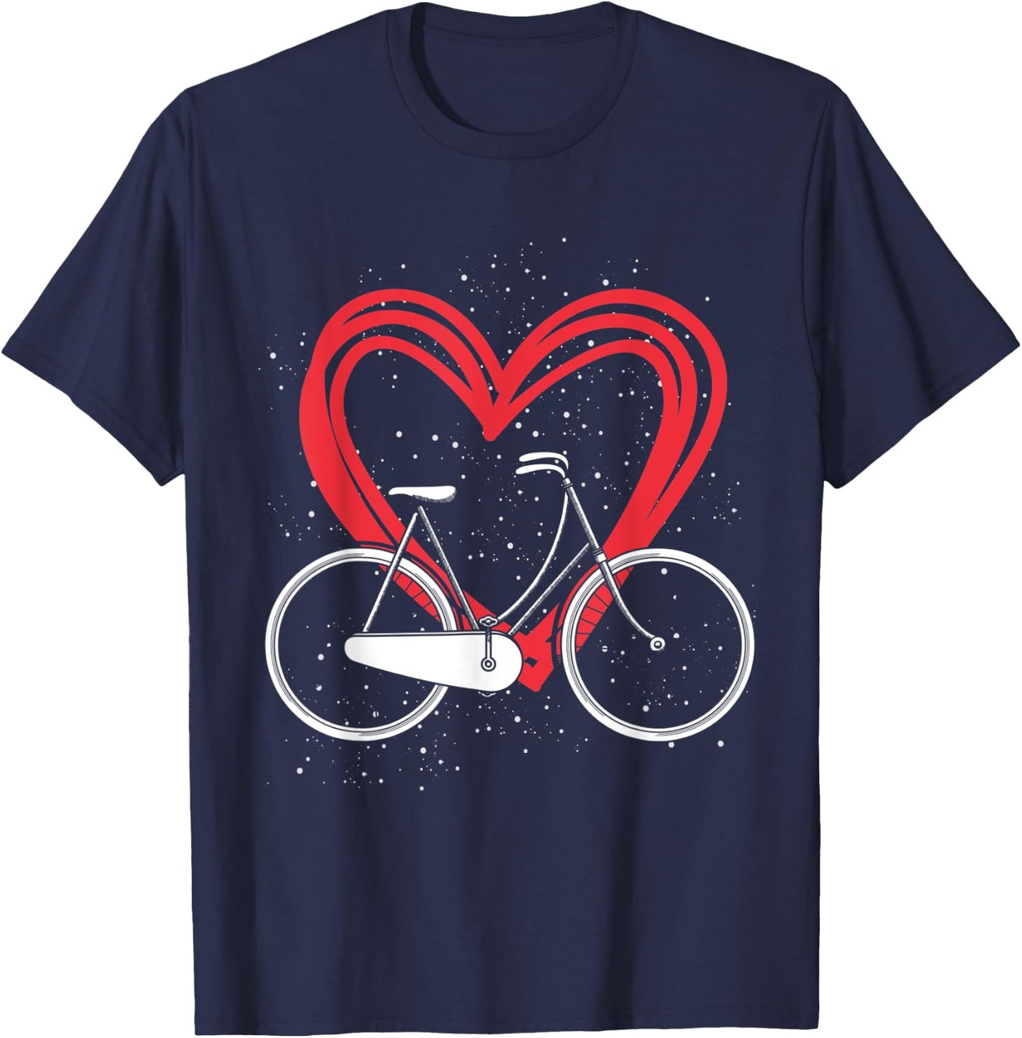 Heart Love Bicycle T-Shirt - T-Shirt | Navy