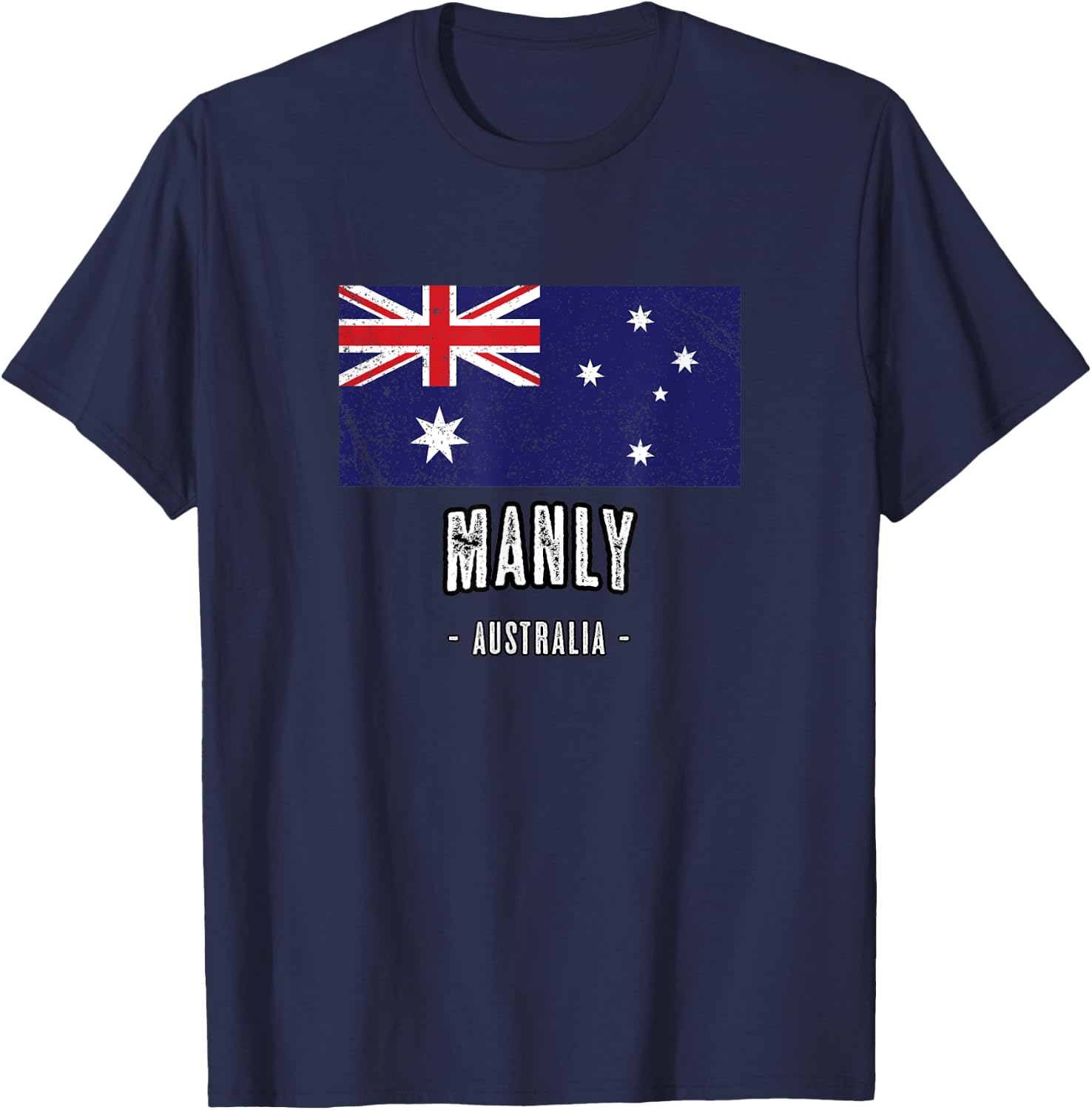 Manly, Australia | Aussie City Merch - Australian Flag T-Shirt - T-Shirt | Navy