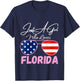 Kids Florida Just A Girl Who Loves Florida Sunglasses USA Flag T-Shirt - T-Shirt | Navy
