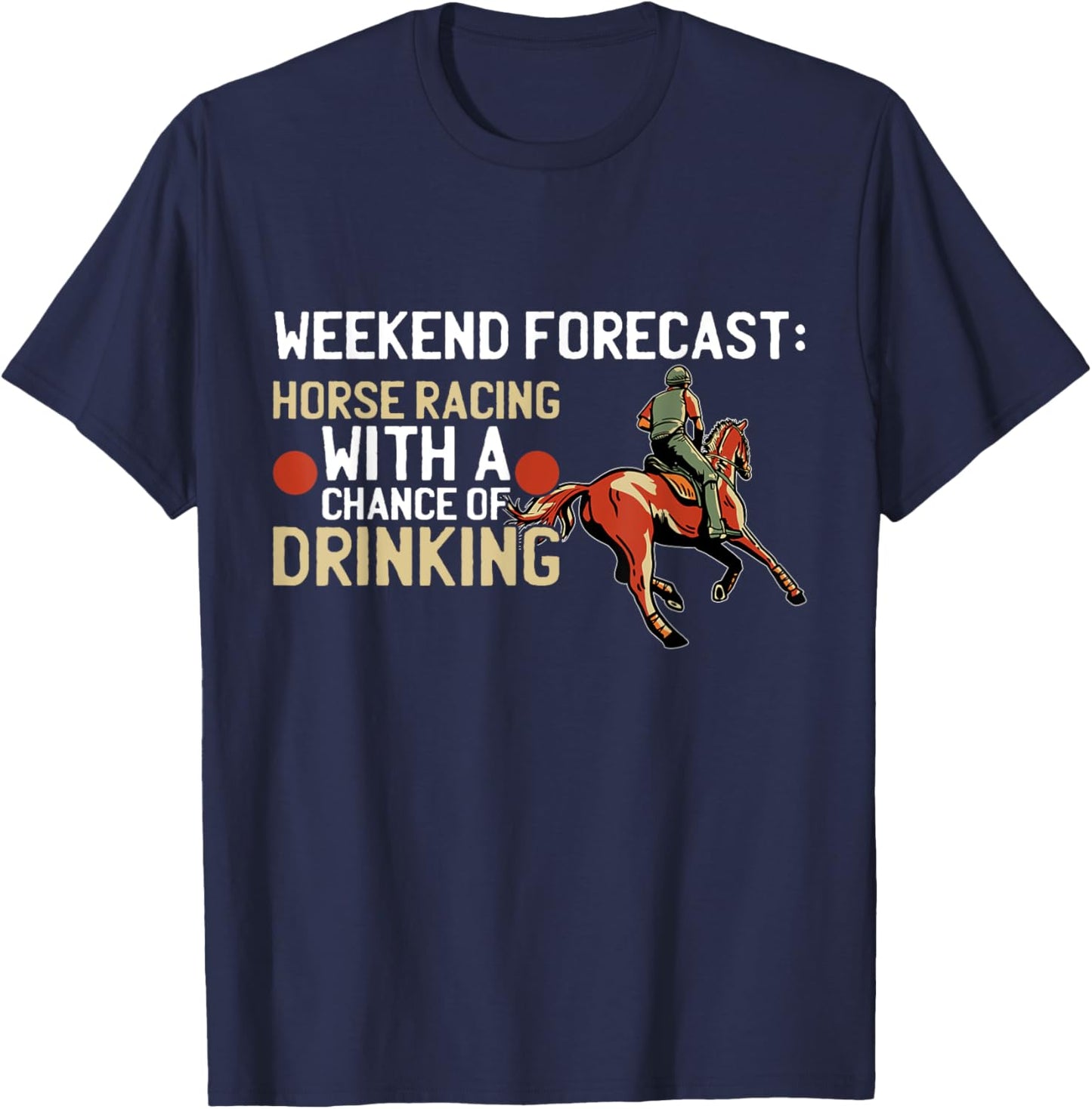 Retro Jockey Gambling Vintage For Dad's Men's Black Horse Racing T-Shirt - T-Shirt | Navy