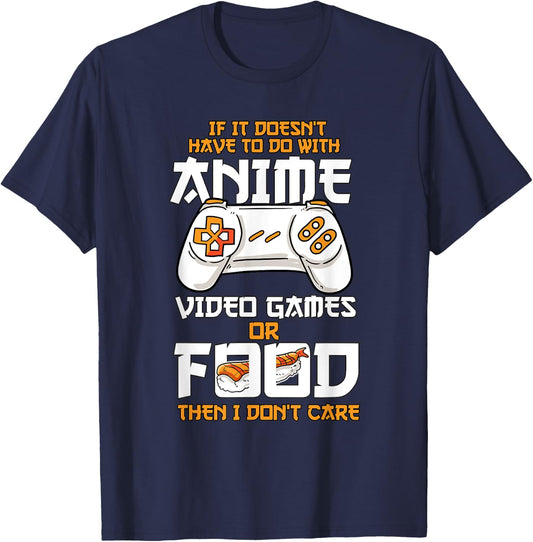 Anime Video Games Food Sushi Gaming Merch Otaku Gift Anime T-Shirt - T-Shirt | Navy