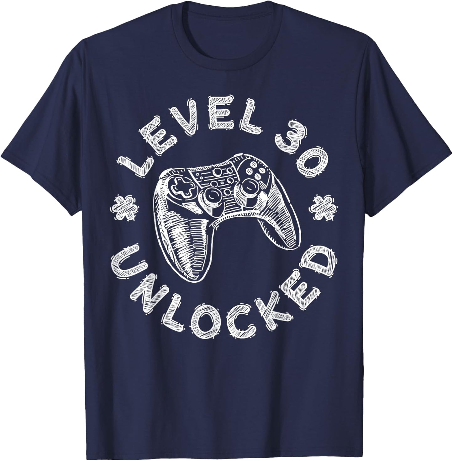 Level 30 Unlocked Shirt Men Women Video Gamer 30th Birthday T-Shirt - T-Shirt | Navy