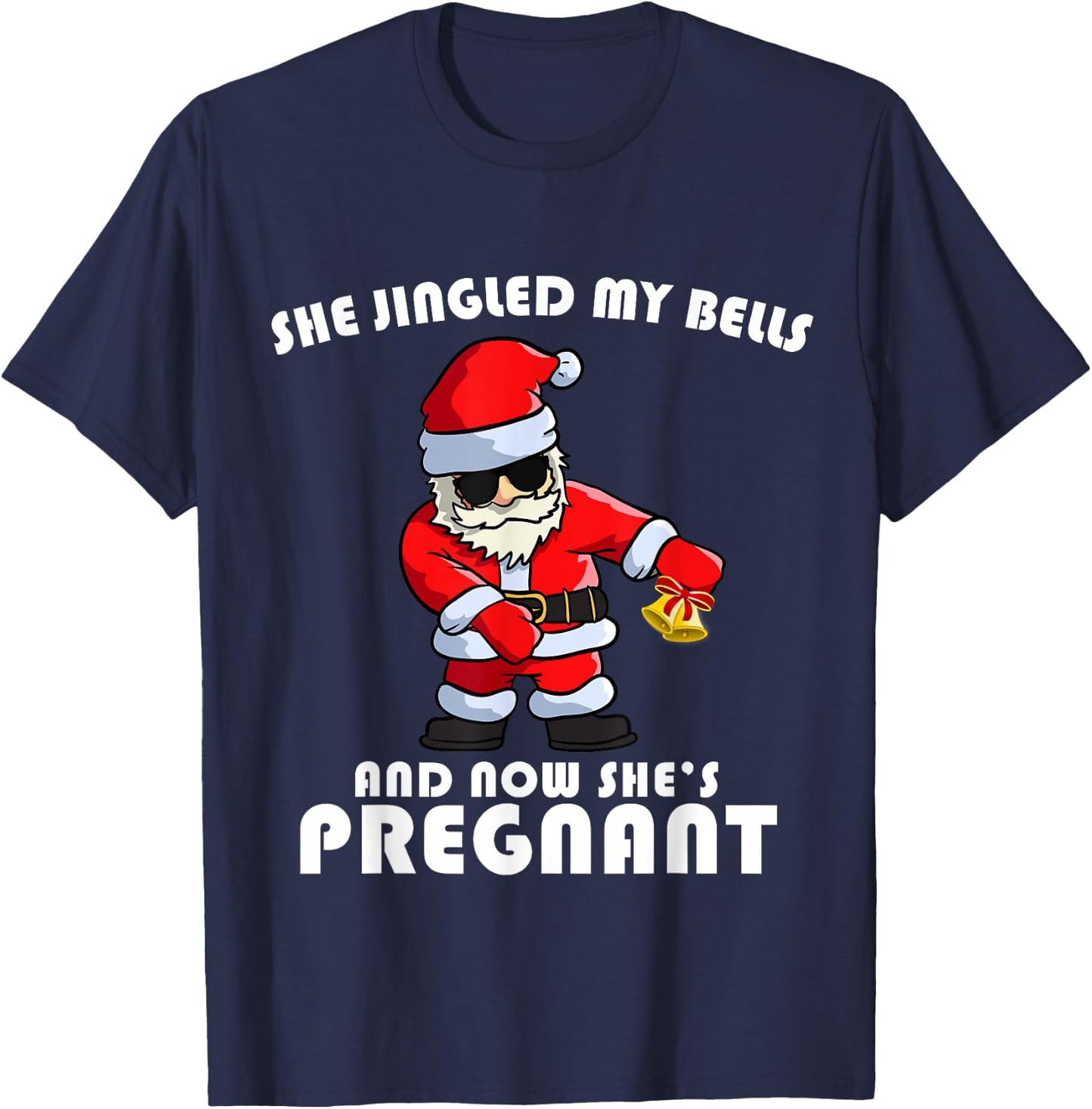 Funny Christmas Pregnancy Announcement Shirt for Dad T-Shirt - T-Shirt | Navy