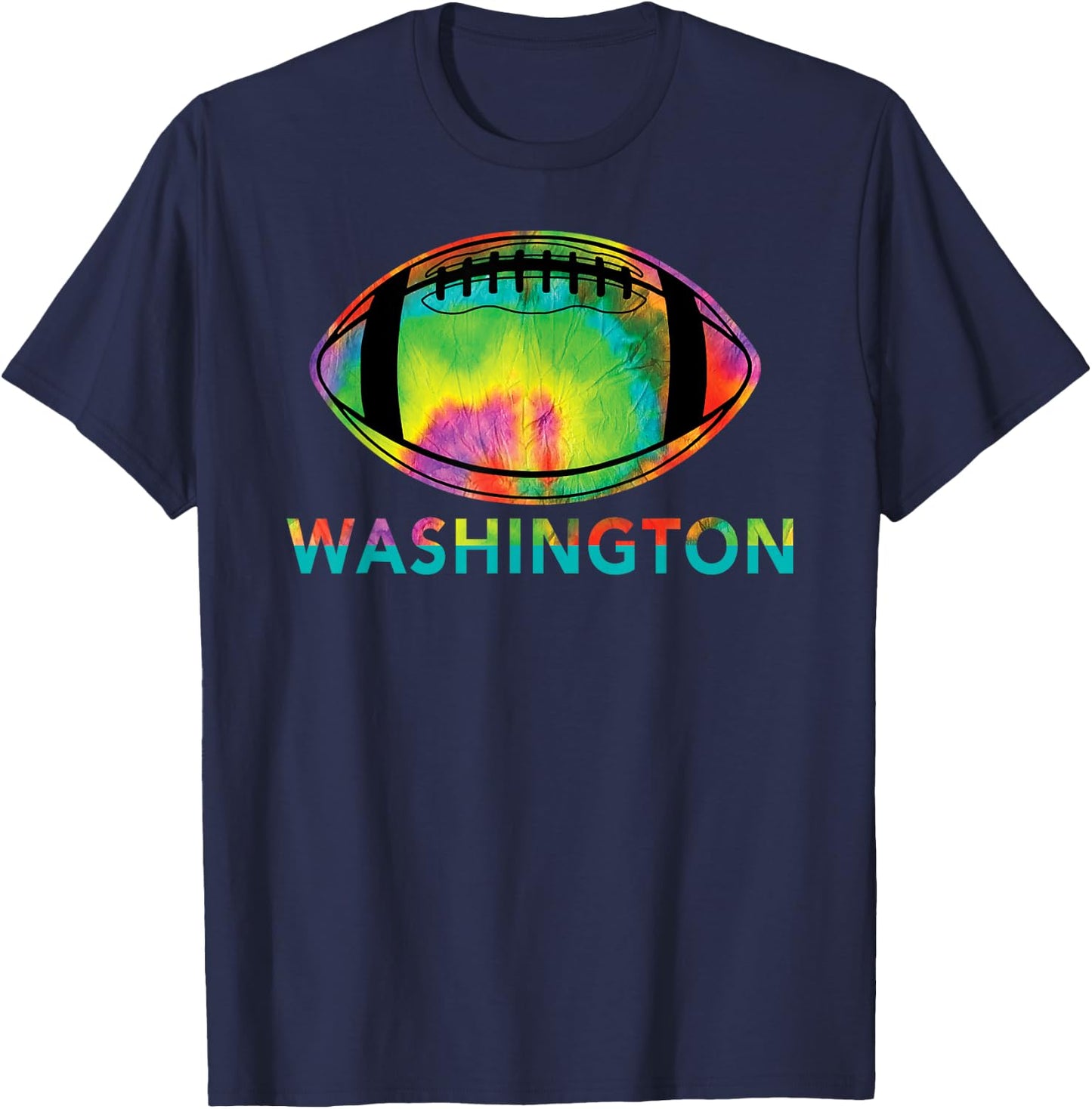 Tie Dye Cool Football Design Apparel Washington Team T-Shirt - T-Shirt | Navy