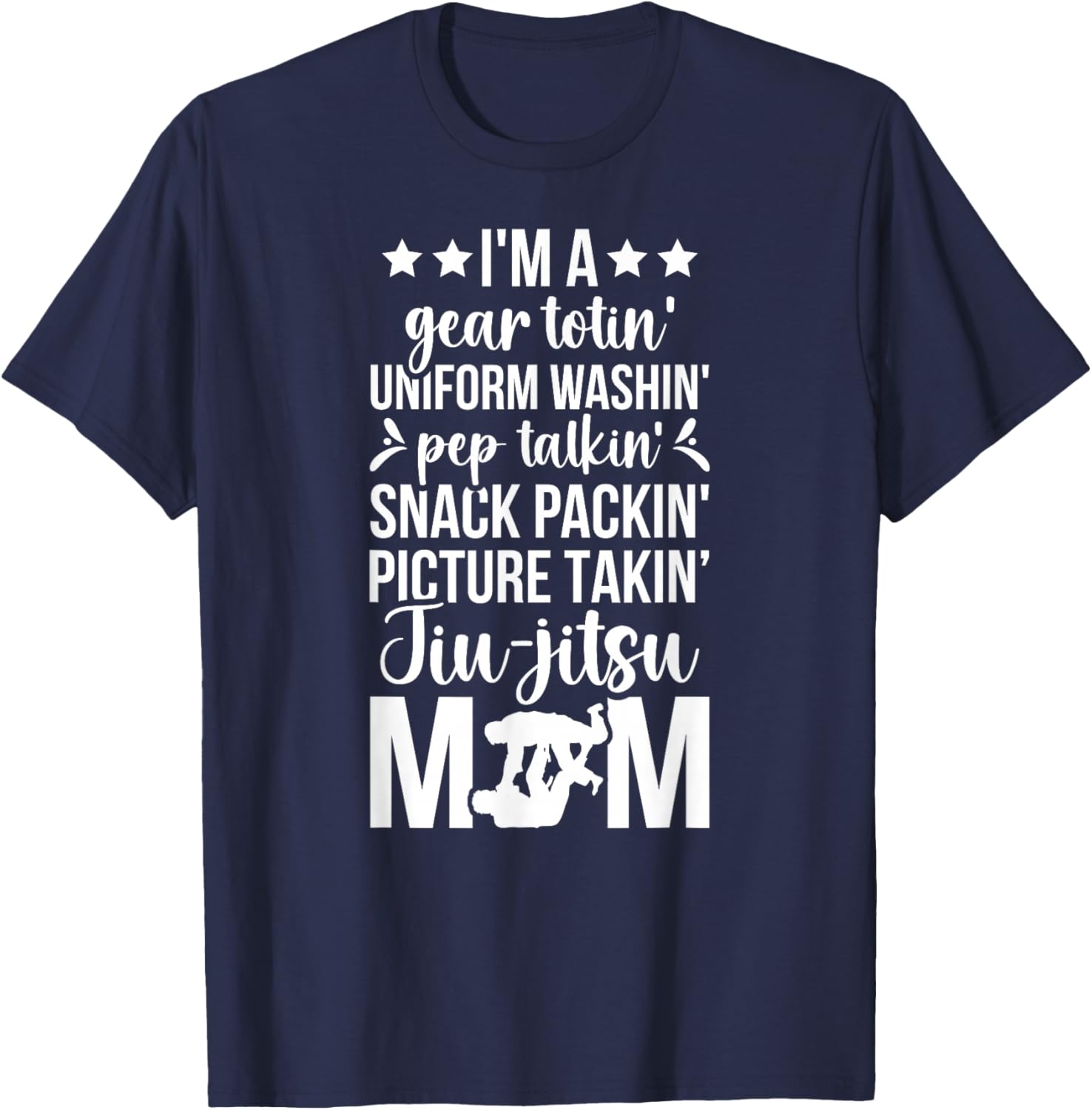 Jiu-Jitsu Mom Definition Jiu-Jitsu Fighter Mother BJJ Mom T-Shirt - T-Shirt | Navy
