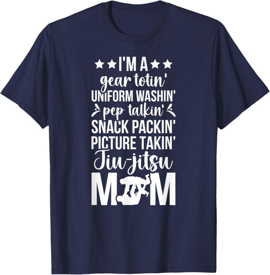 Jiu-Jitsu Mom Definition Jiu-Jitsu Fighter Mother BJJ Mom T-Shirt - T-Shirt | Navy