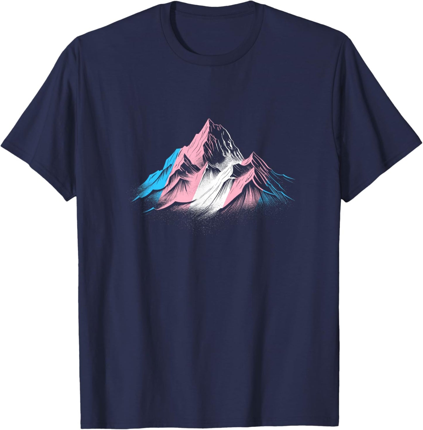 Subtle Transgender Pride Month Mountain Hiking Camping Trans T-Shirt - T-Shirt | Navy