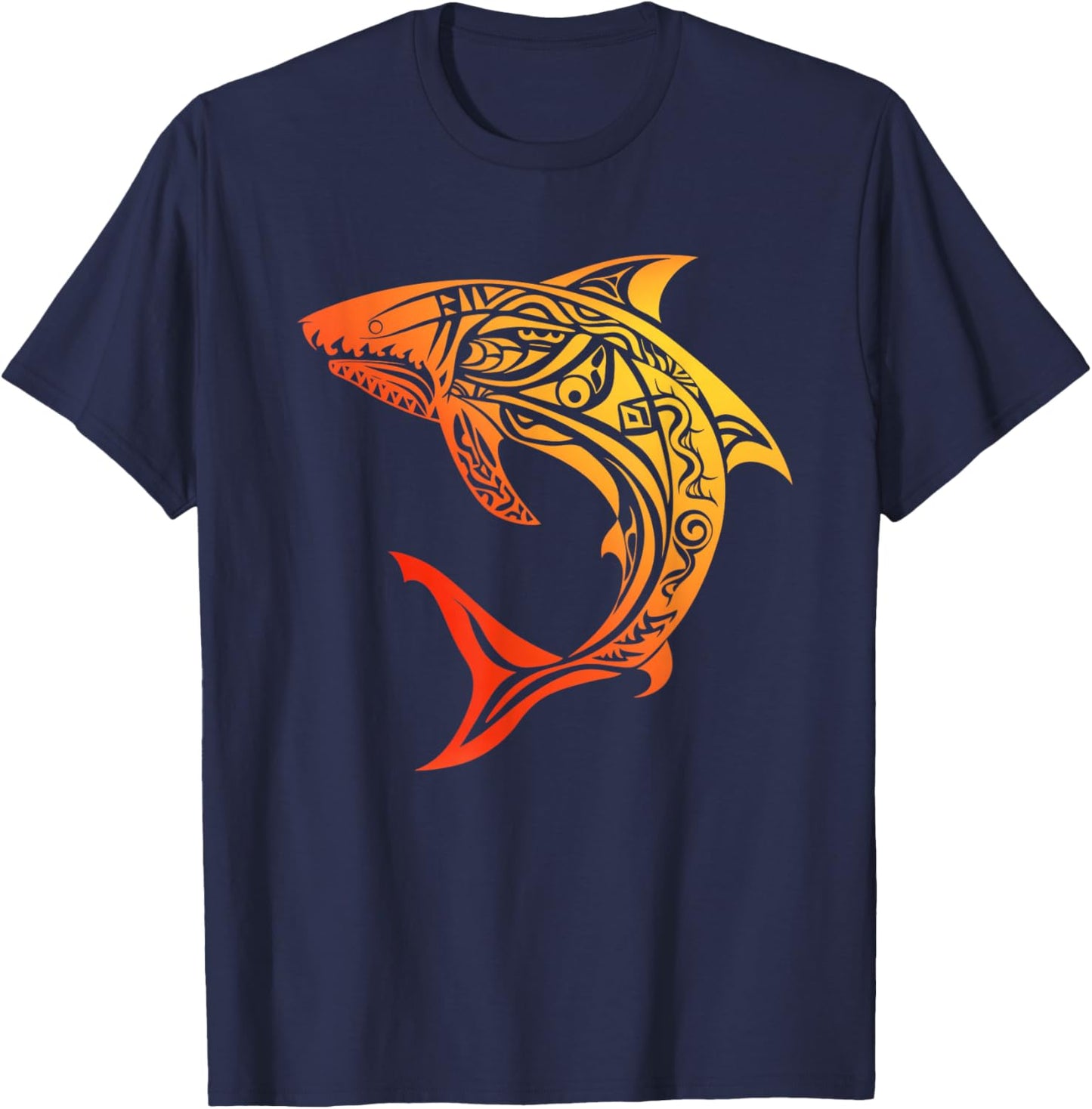 Tribal Shark Shirt - Maori Shirt - Hawaiian Tribal T-Shirt - T-Shirt | Navy