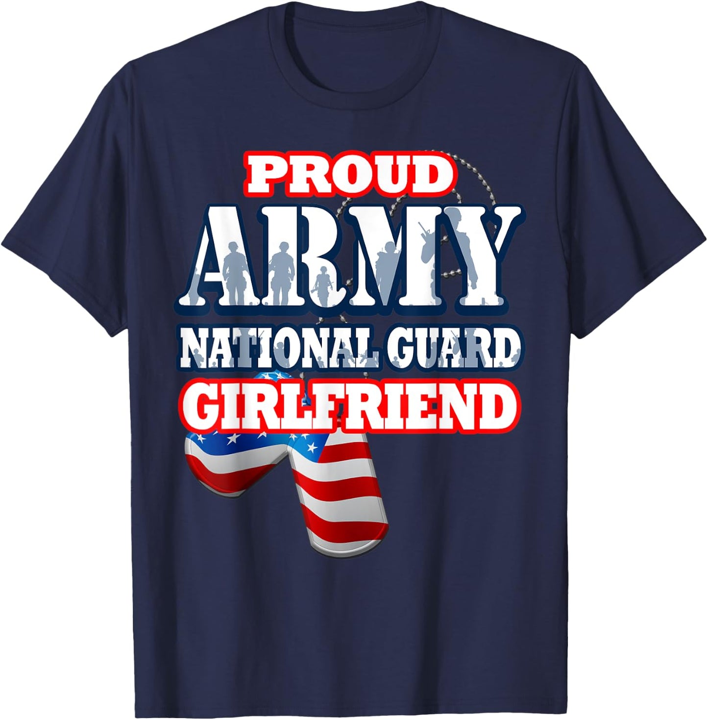 USA Proud Army National Guard Girlfriend Shirt Women T-Shirt - T-Shirt | Navy