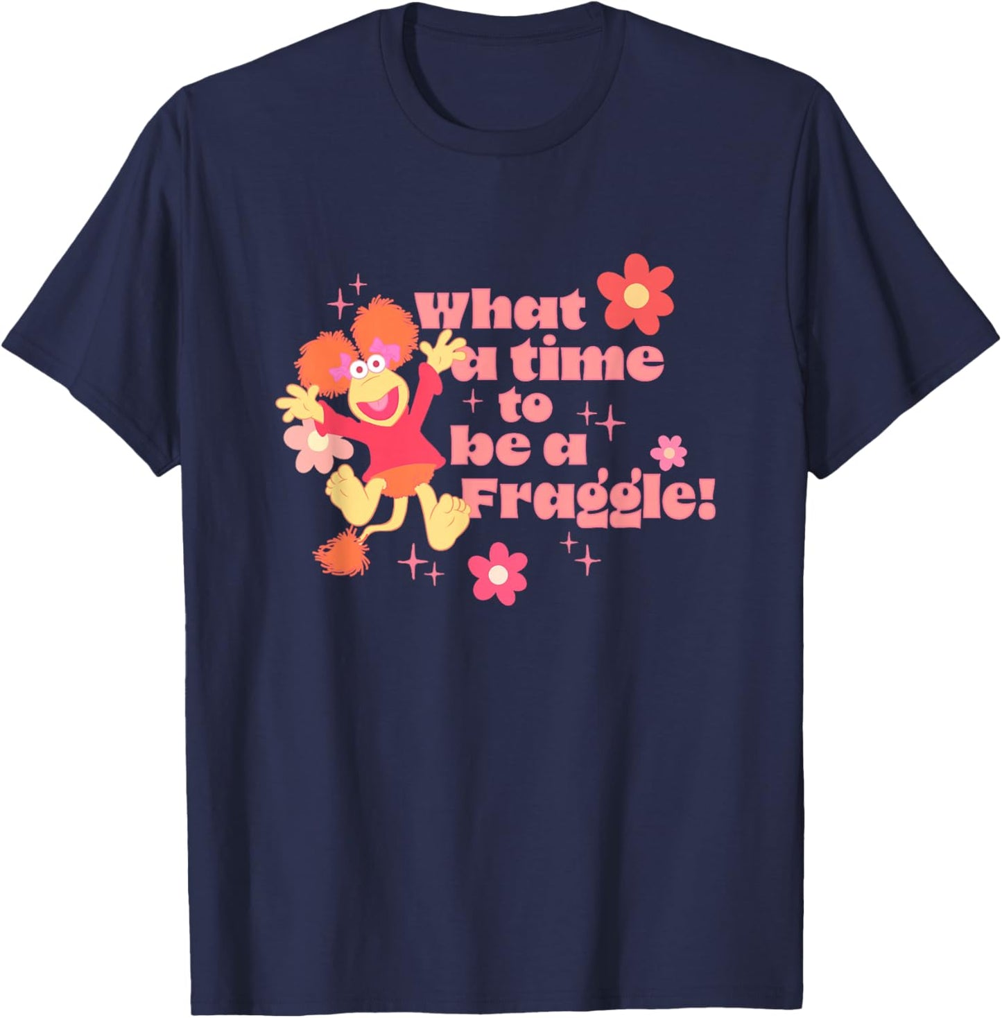 Fraggle Rock What A Time to Be A Fraggle! Cute Red Big Logo T-Shirt - T-Shirt | Navy
