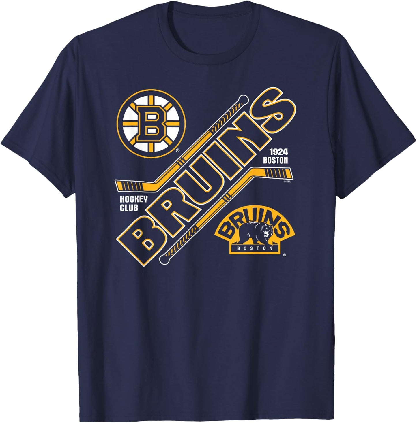 Boston Bruins Force Black Officially Licensed T-Shirt - T-Shirt | Navy