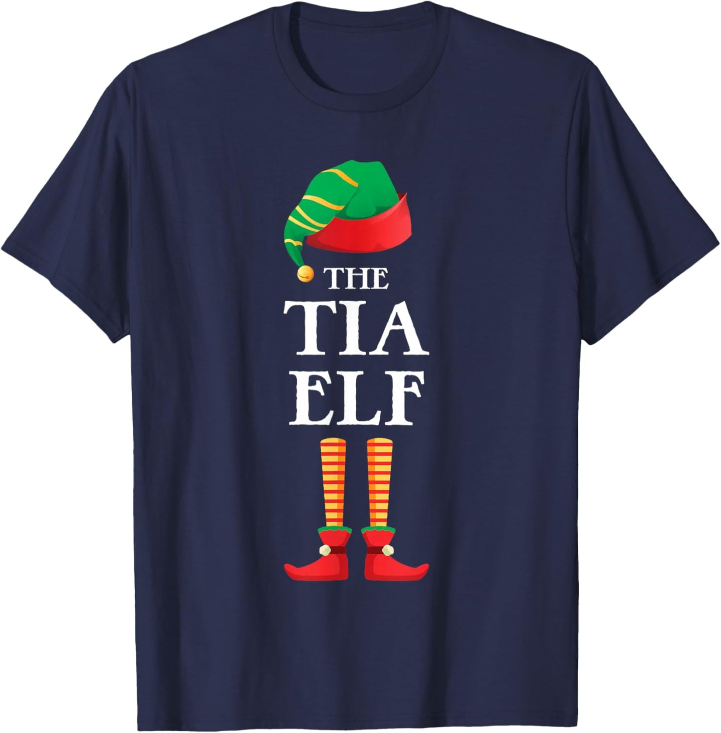 The Tia Elf Christmas Matching Family Funny Pajama Pj Xmas T-Shirt - T-Shirt | Navy