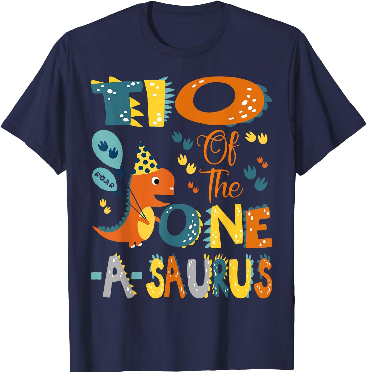 Tio Of The One-A-Saurus 1St Birthday Dinosaur Party T-Shirt - T-Shirt | Navy