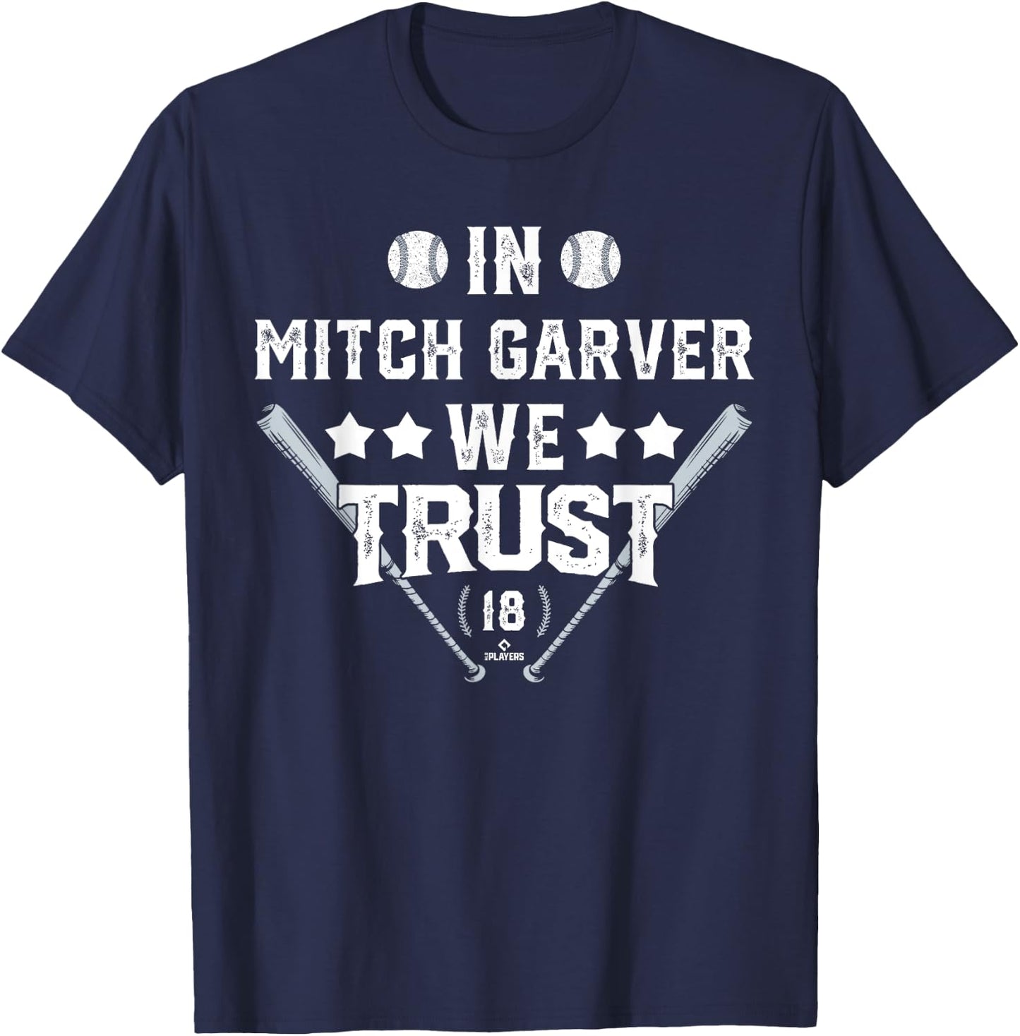 We Trust in Mitch Garver Seattle Baseball MLBPA T-Shirt - T-Shirt | Navy