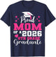 Proud Mom of 2026 8th Grade Graduate Middle School Family T-Shirt - T-Shirt | Navy