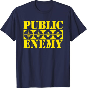 Public Enemy 4 Target Logos T-Shirt - T-Shirt | Navy