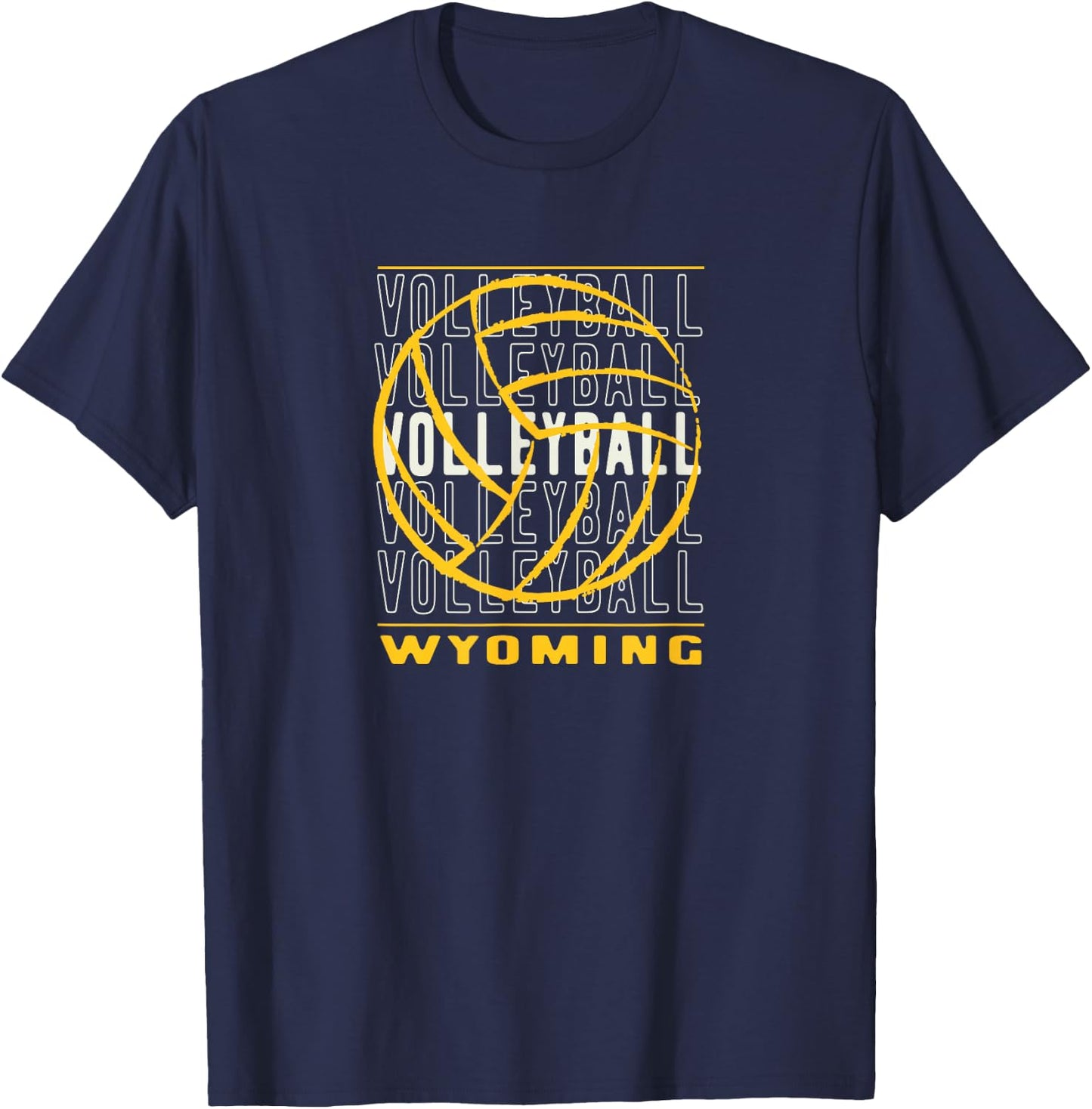 Volleyball Wyoming T-Shirt - T-Shirt | Navy