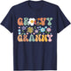 Groovy Grandma Retro Granny Matching Family Birthday Party T-Shirt - T-Shirt | Navy