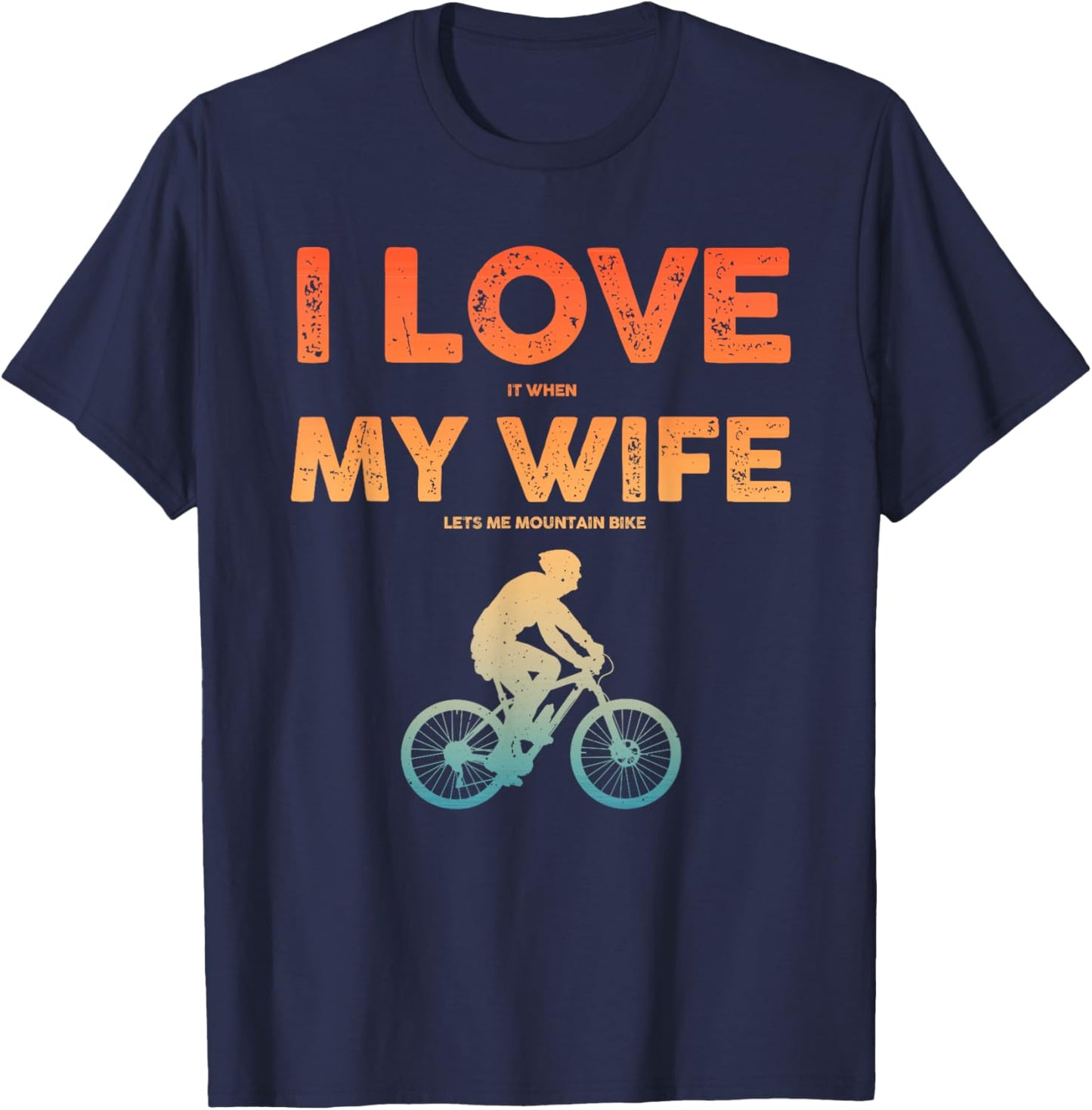 Funny Mountain Bike Art Dad MTB Mountain Biking T-Shirt - T-Shirt | Navy