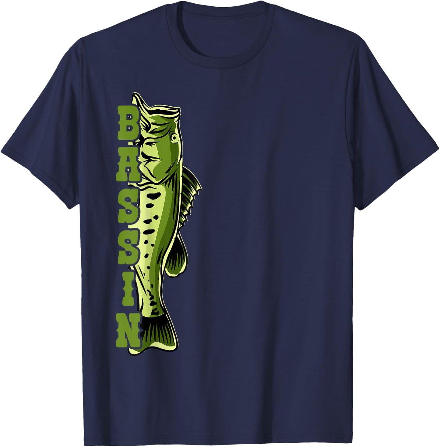 Largemouth Bass Bassin for Fishermen T-Shirt - T-Shirt | Navy