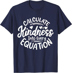 Unity Day Anti Bullying Calculate Kindness Math Teacher Kids T-Shirt - T-Shirt | Navy