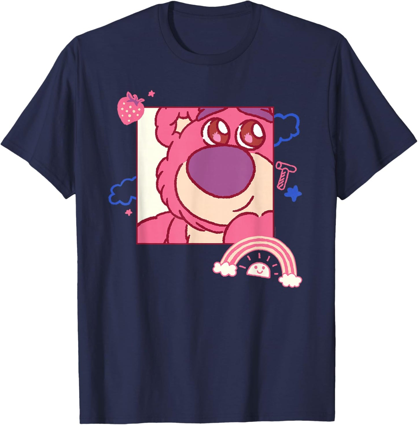 Disney and Pixar's Toy Story Lotso Bear Fluffy Rainbows Cute T-Shirt - T-Shirt | Navy