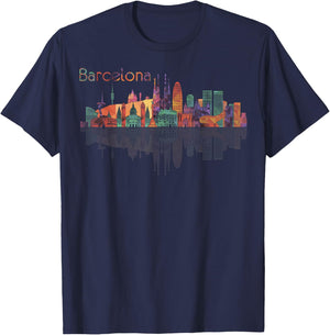 Travel Barcelona Spain Europe Spanish Family Vacation T-Shirt - T-Shirt | Navy
