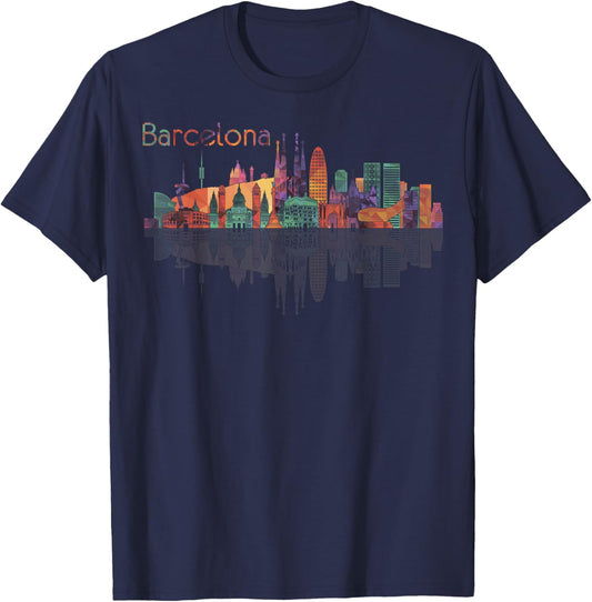 Travel Barcelona Spain Europe Spanish Family Vacation T-Shirt - T-Shirt | Navy