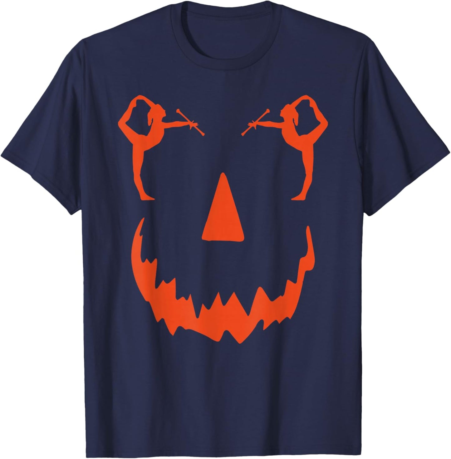 pumpkin Baton Twirler halloween T-Shirt - T-Shirt | Navy