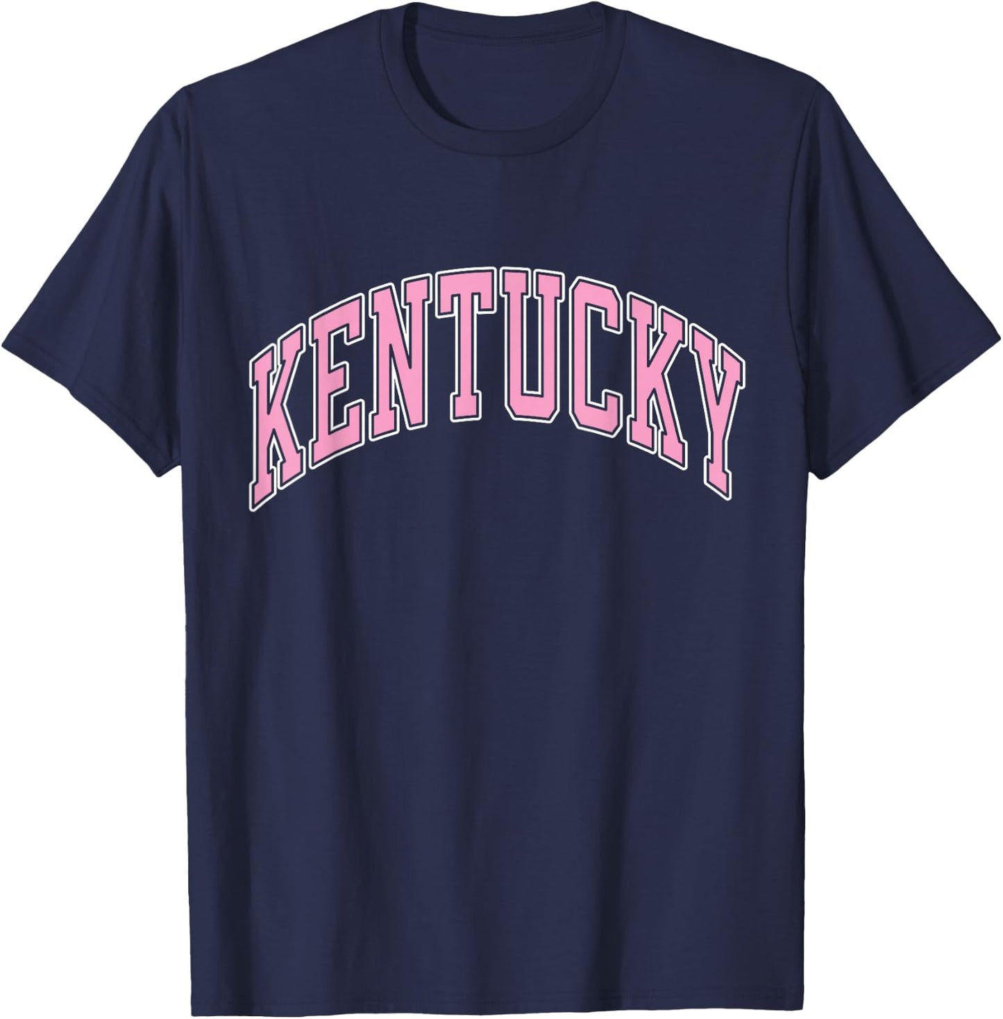Kentucky Varsity Style Pink Text T-Shirt - T-Shirt | Navy