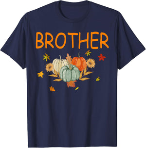 Brother Birthday Pumpkin 1st Birthday Matching Family Party T-Shirt - T-Shirt | Navy