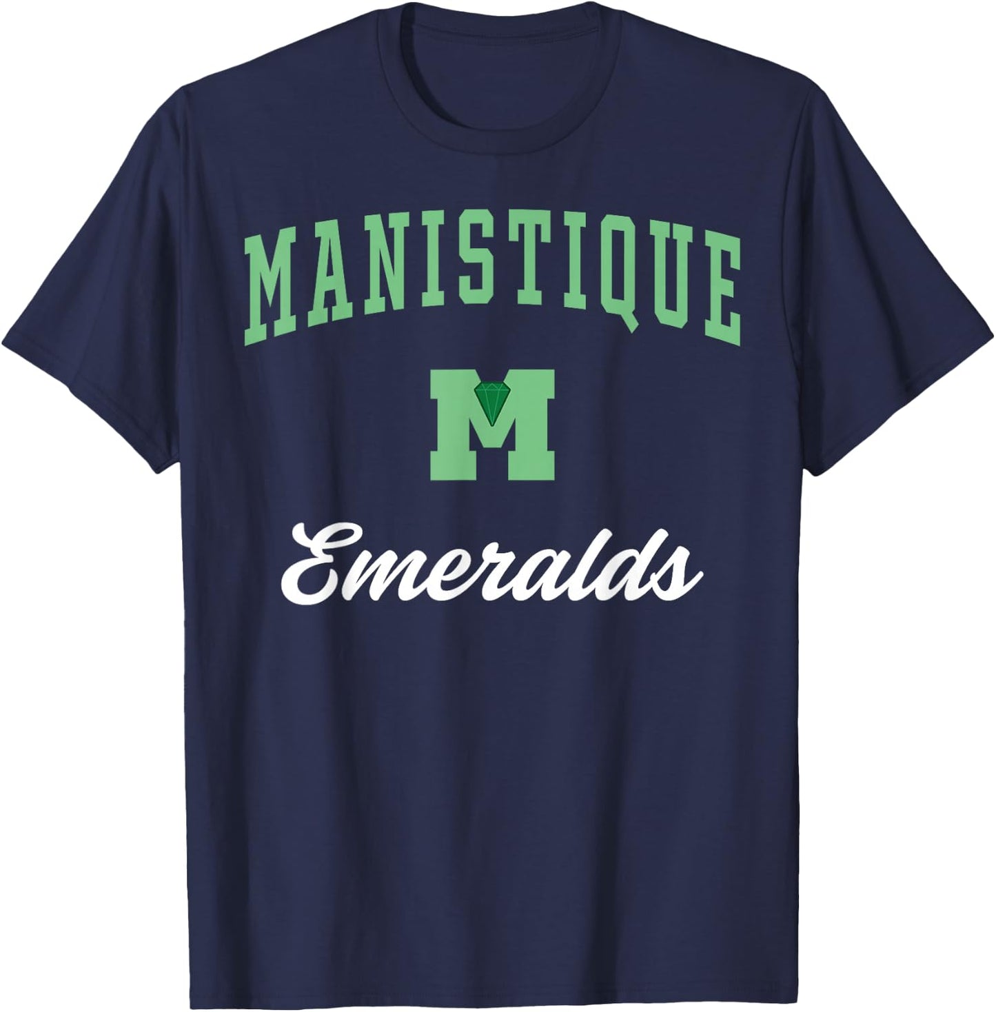 Manistique High School Emeralds T-Shirt - T-Shirt | Navy