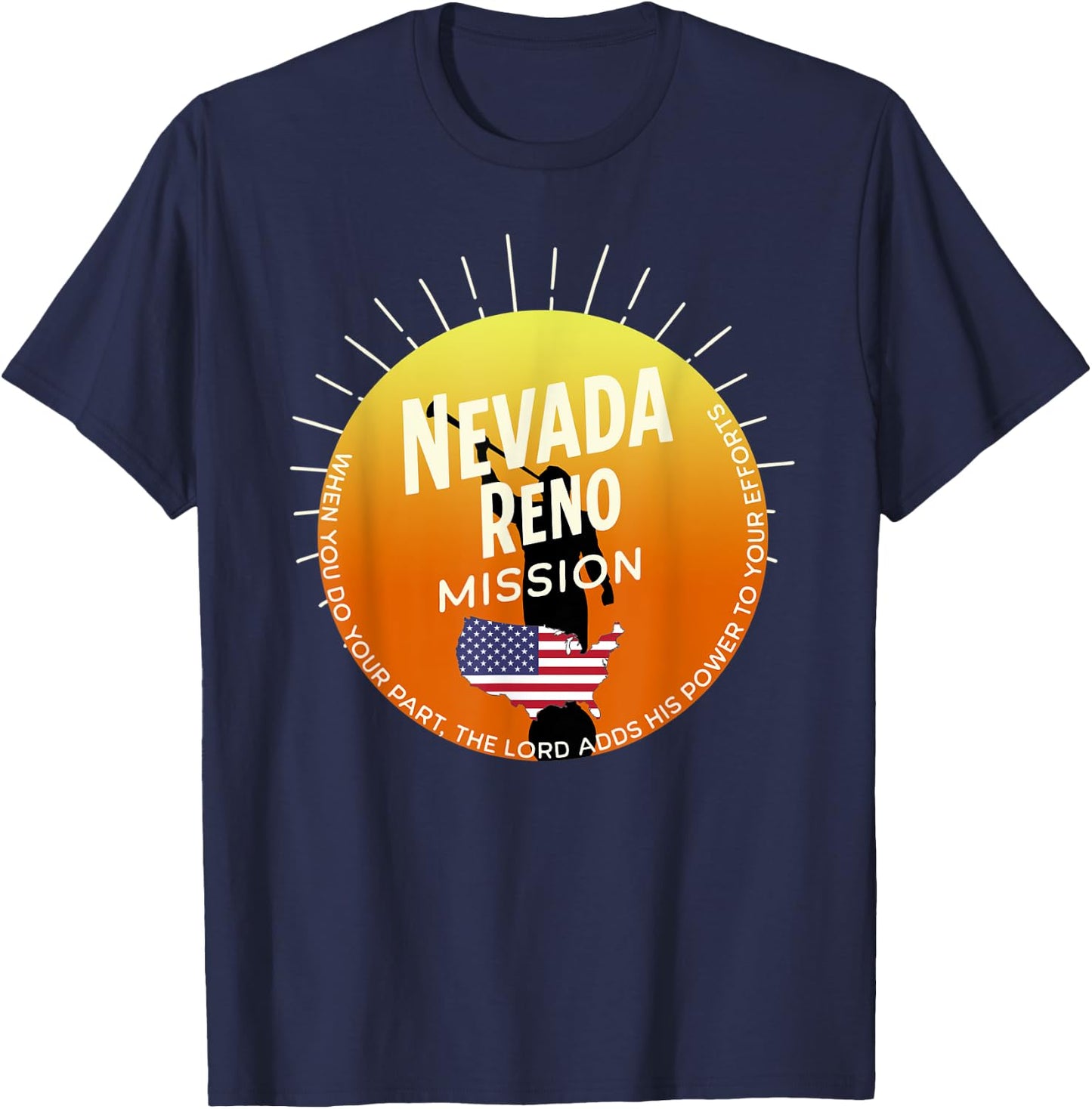 Nevada Reno Mormon LDS Mission Missionary Gift T-Shirt - T-Shirt | Navy
