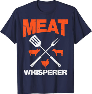 Meat Whisperer Funny Barbecue Grilling Bbq Grill Men Women T-Shirt - T-Shirt | Navy