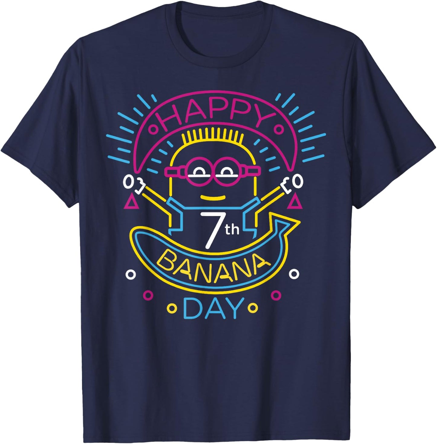 Despicable Me Minions Happy 7th Banana Day T-Shirt - T-Shirt | Navy