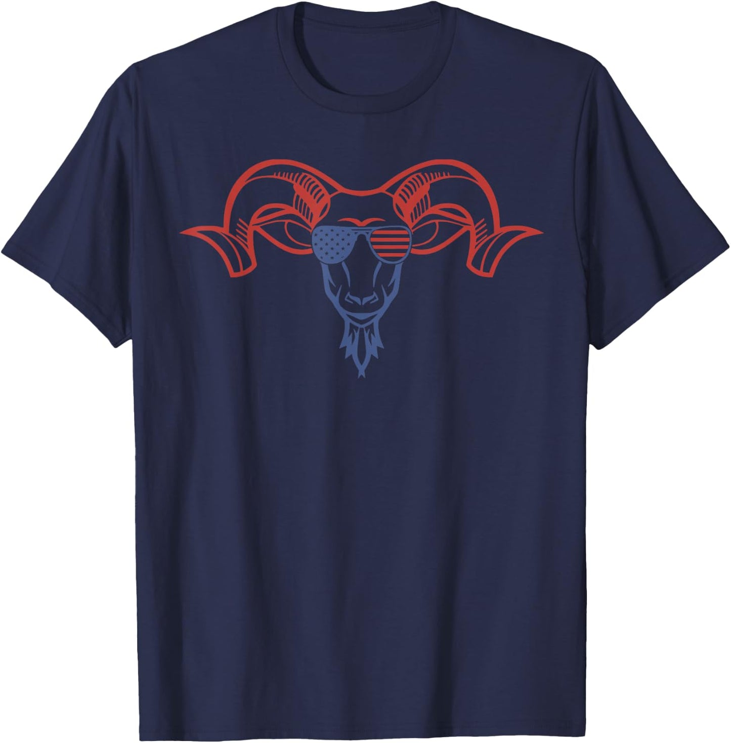 American Goat Patriotic American Flag Goat Kids Men T-Shirt - T-Shirt | Navy