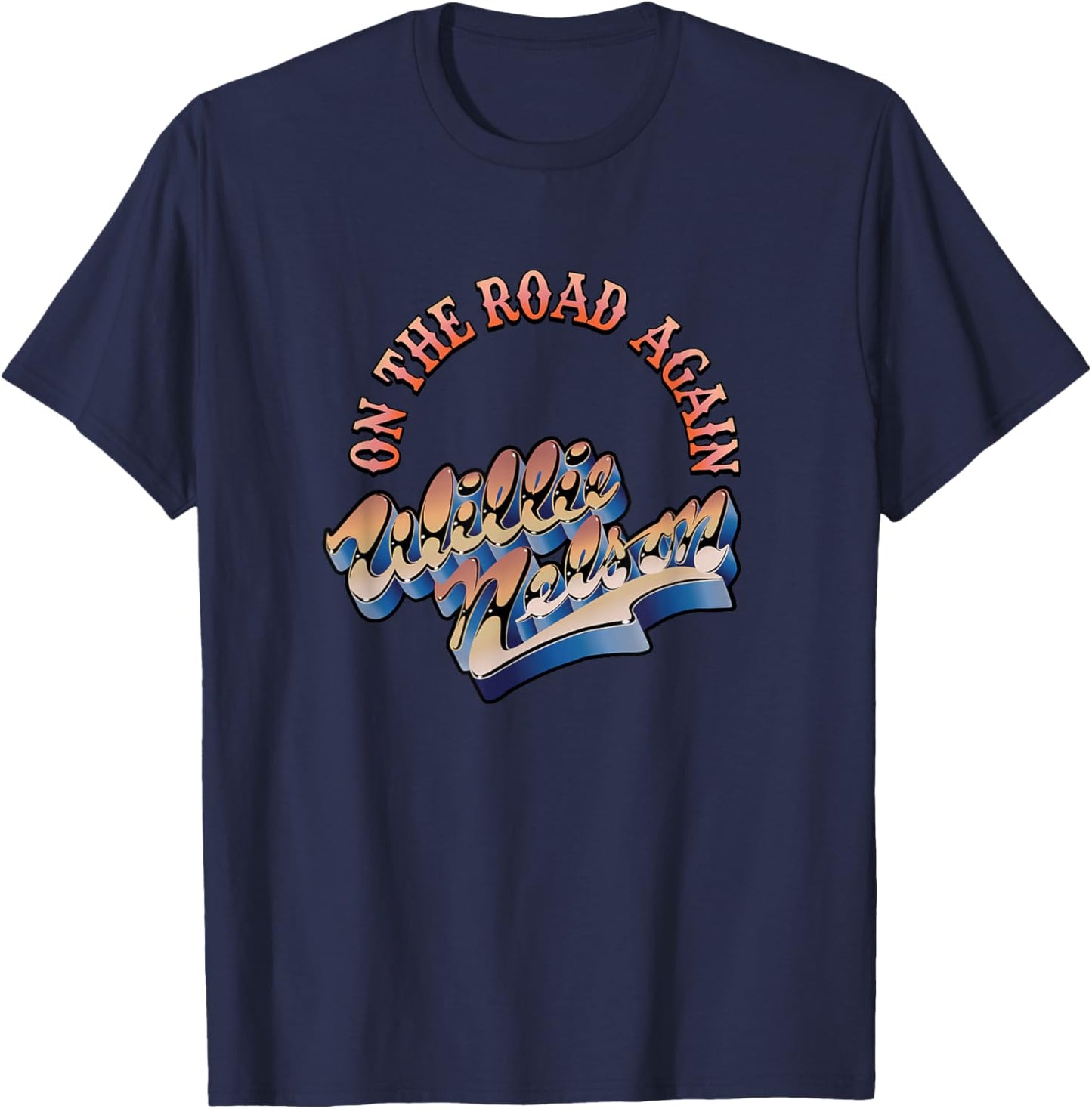 Official Willie Nelson On The Road Again T-Shirt - T-Shirt | Navy