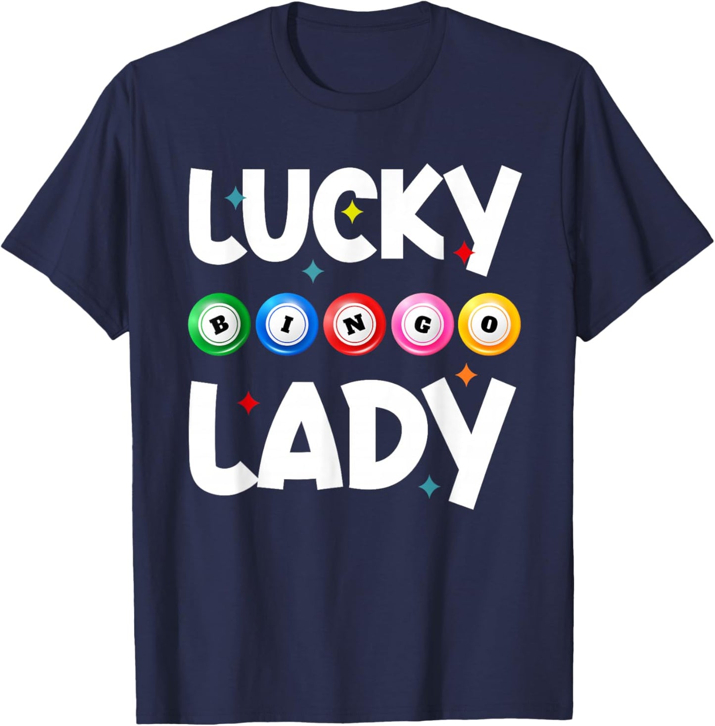Bingo Lucky Bingo Lady T-Shirt - T-Shirt | Navy