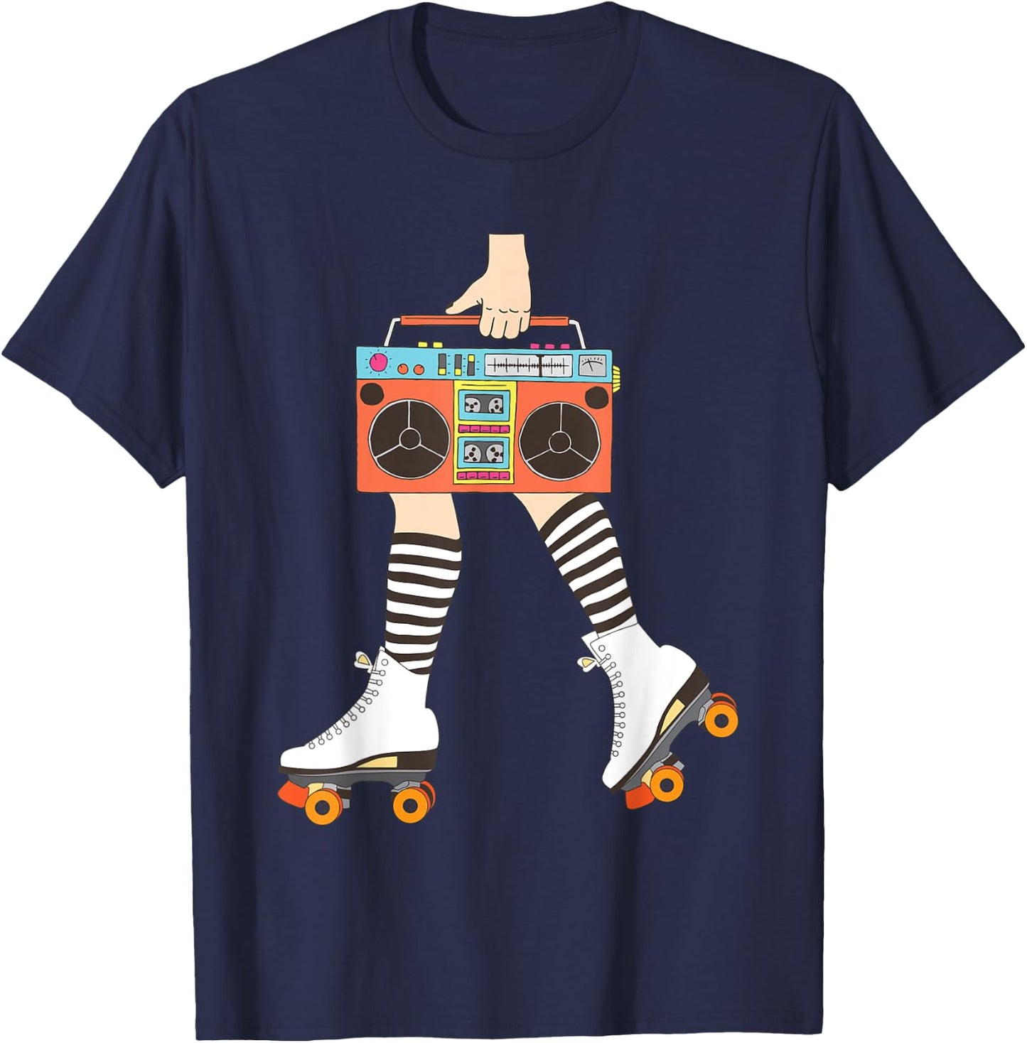 Roller Skating Retro Vintage Roller Derby Roller Skater T-Shirt - T-Shirt | Navy