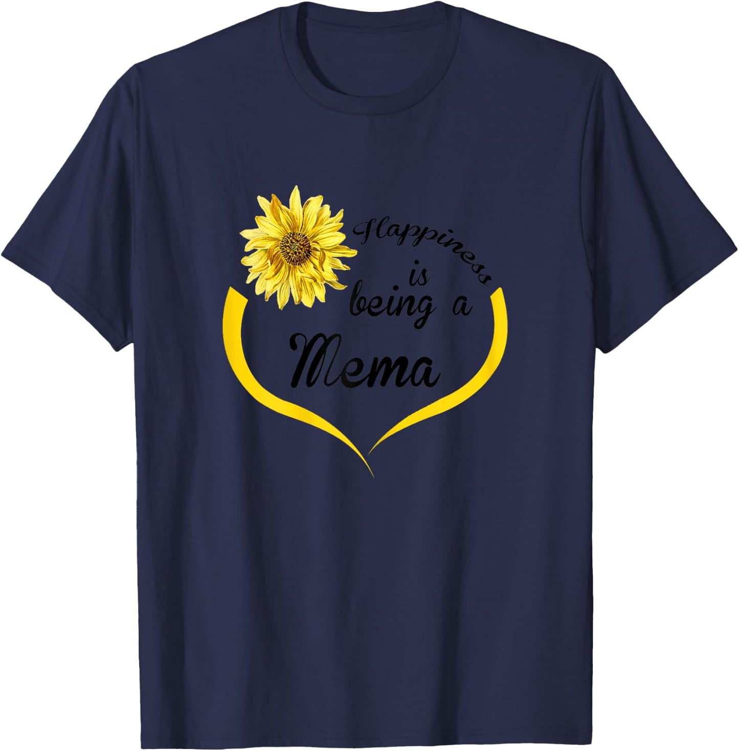 Mema Design: Happiness Is Being A Mema T-Shirt - T-Shirt | Navy