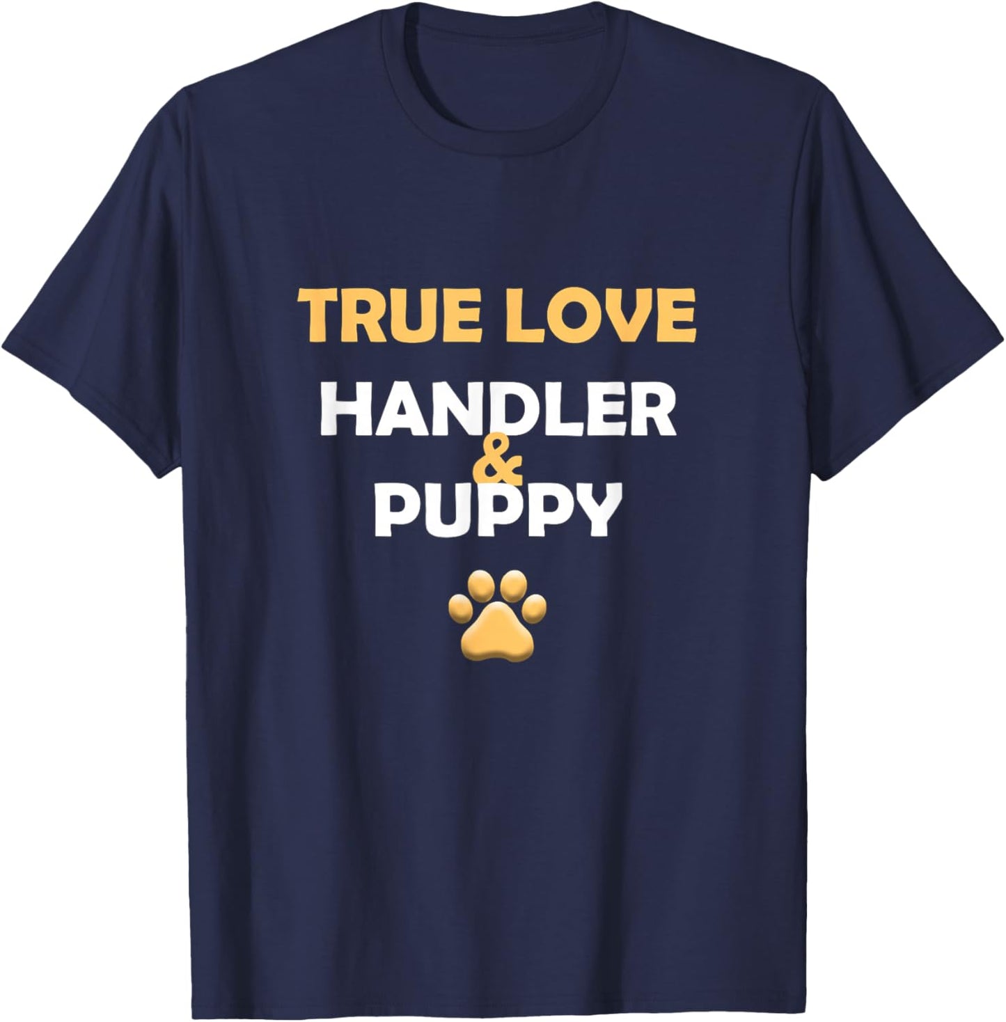 True love - Handler & Puppy - Play Pups Gay Pride T-Shirt - T-Shirt | Navy
