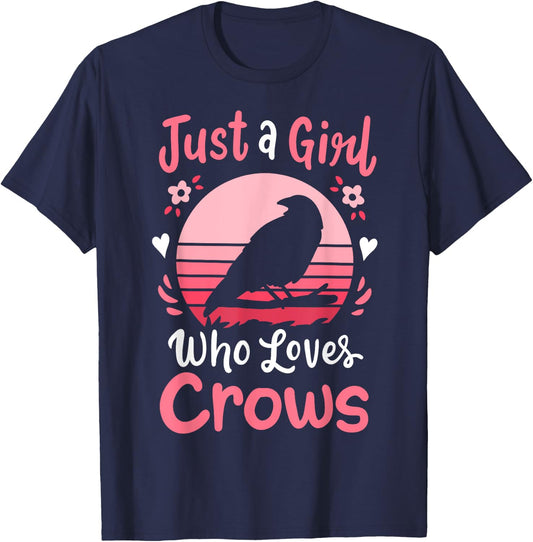 Crow Just a Girl Who Loves Crows T-Shirt - T-Shirt | Navy