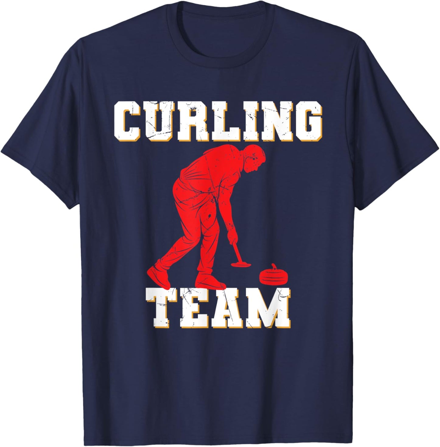 Curling Player Winter Sports T-Shirt - T-Shirt | Navy