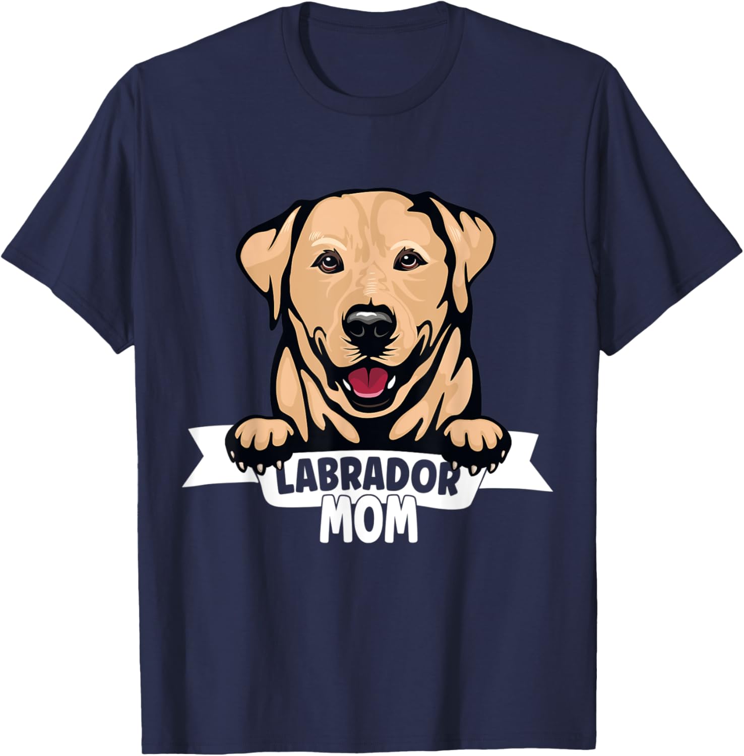 Labrador Mom blonde Lab yellow Labrador Retriever T-Shirt - T-Shirt | Navy